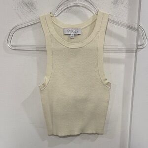 INTERMIX Ivory Ribbed Tank Top